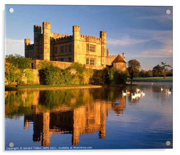 Early morning, Leeds Castle, Kent, UK Acrylic by Geraint Tellem ARPS