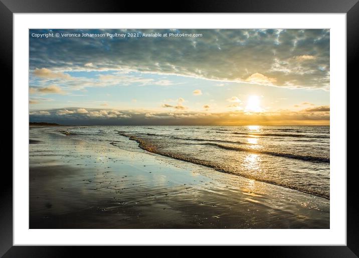 Beach Sunset in Norfolk Framed Mounted Print by Veronica in the Fens