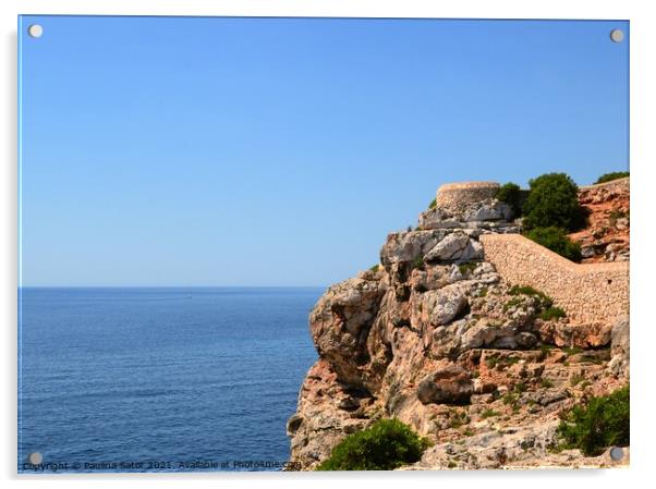 Rocky coast of Majorca Acrylic by Paulina Sator