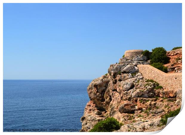 Rocky coast of Majorca Print by Paulina Sator