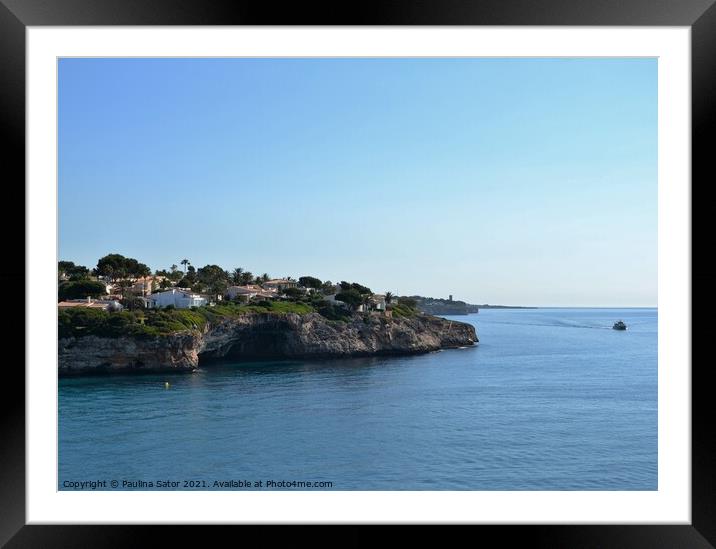 Bay of Cala Anguila, Mallorca Framed Mounted Print by Paulina Sator