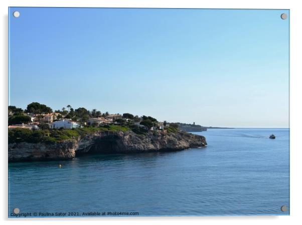 Bay of Cala Anguila, Mallorca Acrylic by Paulina Sator