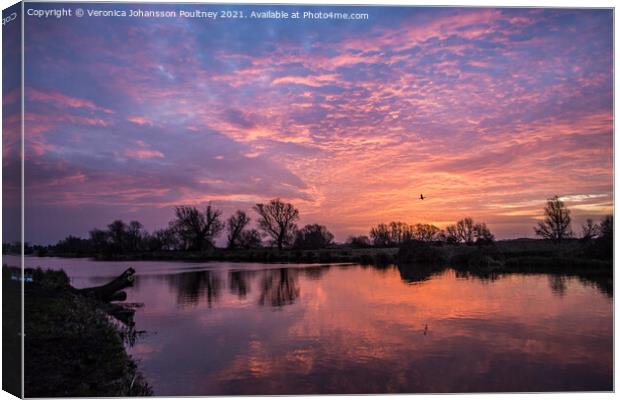 Sky cloud over river in Ely Canvas Print by Veronica in the Fens