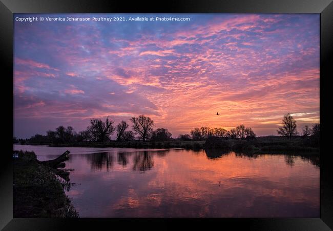 Sky cloud over river in Ely Framed Print by Veronica in the Fens