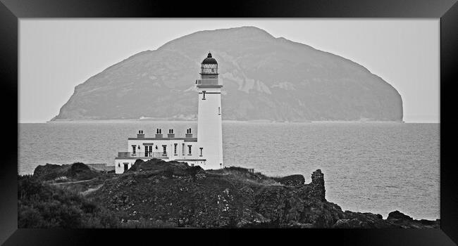 Monochrome Turnberry Lighthouse Framed Print by Allan Durward Photography
