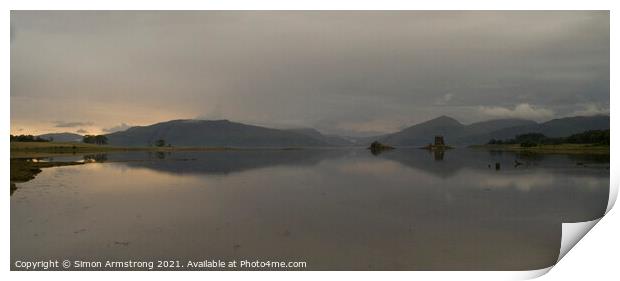 A moody sky over Castle Stalker, Appin, Scotland,  Print by Simon Armstrong