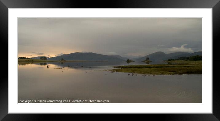 A moody sky over Castle Stalker, Appin, Scotland,  Framed Mounted Print by Simon Armstrong