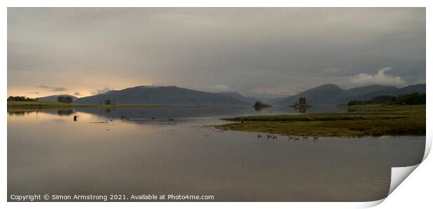 A moody sky over Castle Stalker, Appin, Scotland,  Print by Simon Armstrong