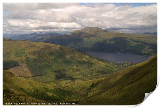 A towering view of Loch Lomond Print by Simon Armstrong