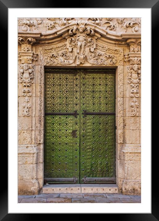 Alicante Town Hall Ornate Door  Framed Mounted Print by Navin Mistry