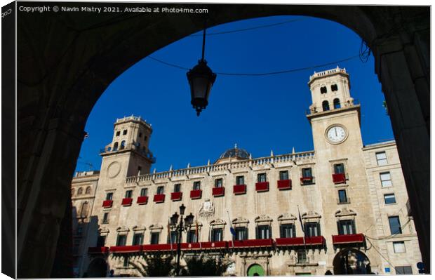 Alicante Town Hall, Spain Canvas Print by Navin Mistry