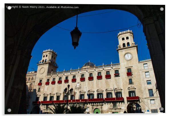 Alicante Town Hall, Spain Acrylic by Navin Mistry
