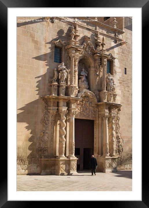 Basilica of Santa Maria, Alicante Framed Mounted Print by Navin Mistry
