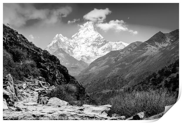 Ama Dablam mountain. Print by Sergey Fedoskin