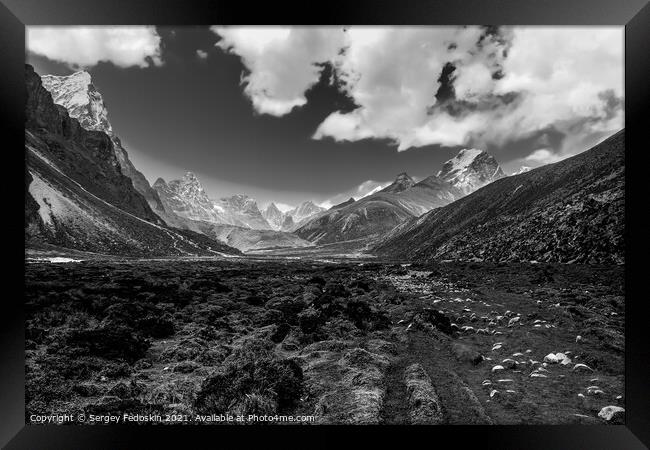 Valley in Sagarmatha Framed Print by Sergey Fedoskin