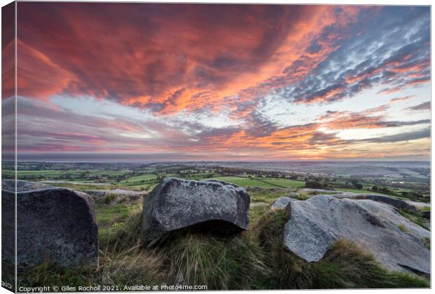 Almscliffe Crag Yorkshire Canvas Print by Giles Rocholl