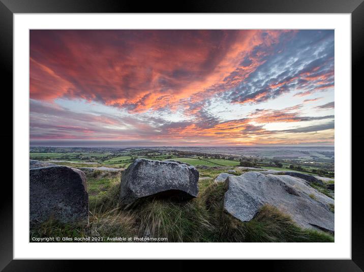Almscliffe Crag Yorkshire Framed Mounted Print by Giles Rocholl