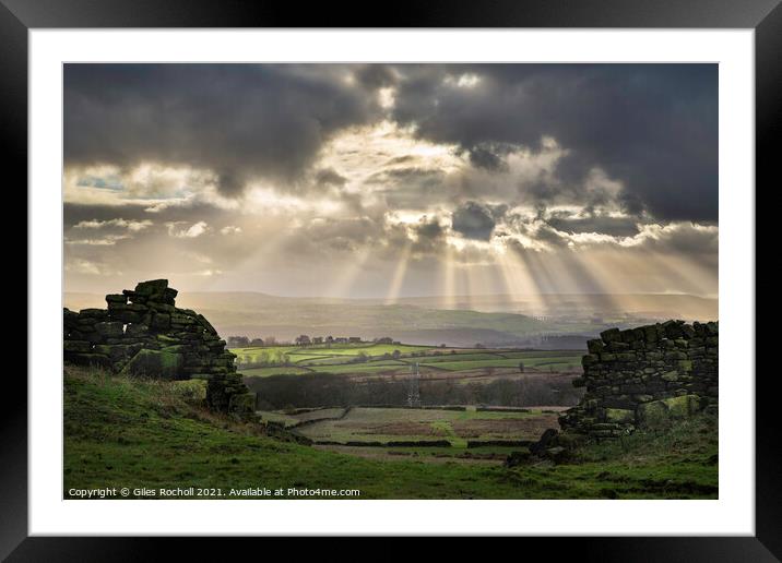 Yorkshire cloud burst Bingley Framed Mounted Print by Giles Rocholl