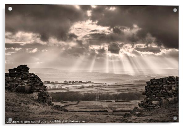 Yorkshire cloud burst Bingley Acrylic by Giles Rocholl