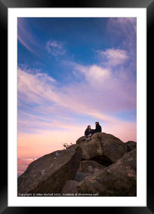 Couple talking Yorkshire Moors Framed Mounted Print by Giles Rocholl