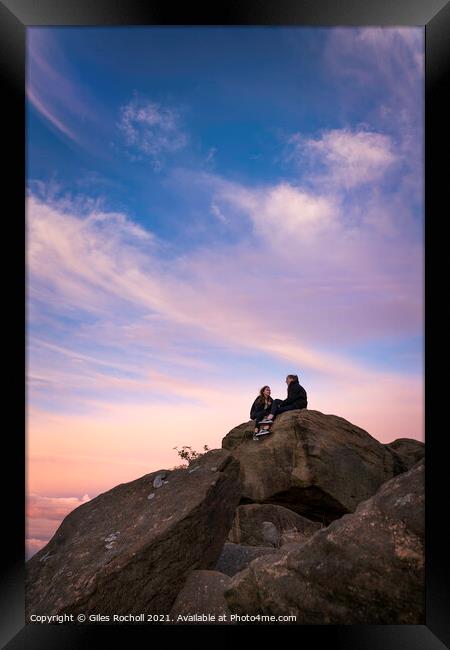 Couple talking Yorkshire Moors Framed Print by Giles Rocholl