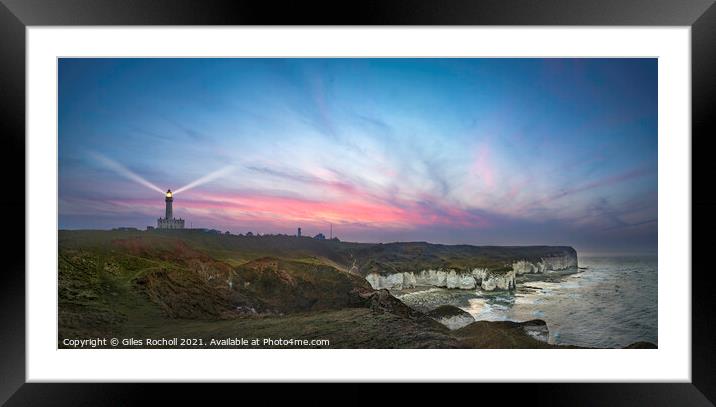  Flamborough lighthouse Yorkshire Framed Mounted Print by Giles Rocholl