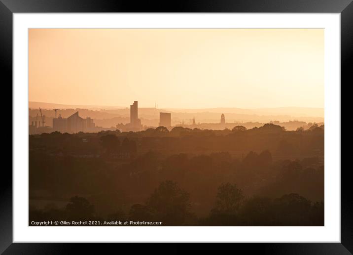 Leeds skyline Yorkshire Framed Mounted Print by Giles Rocholl