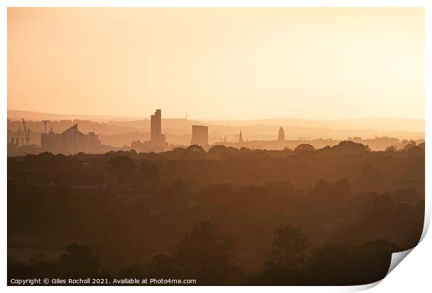 Leeds skyline Yorkshire Print by Giles Rocholl