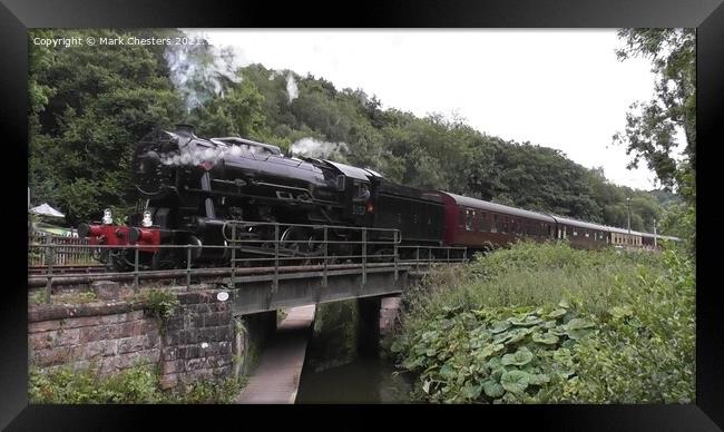 Majestic Steam Train Crossing Canal Bridge Framed Print by Mark Chesters