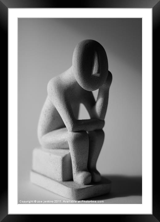 The Thinker Framed Mounted Print by zoe jenkins
