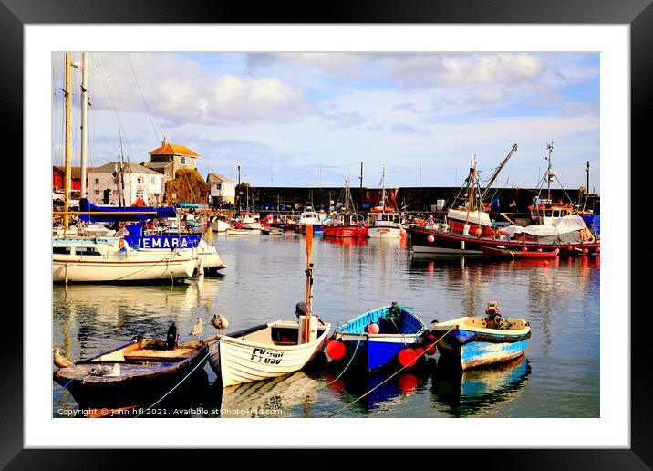 Cornish harbour. Framed Mounted Print by john hill
