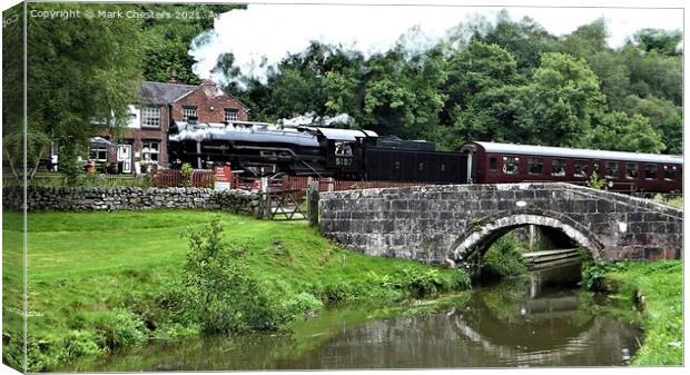 Majestic Steam Train Crossing Iconic Staffordshire Canvas Print by Mark Chesters