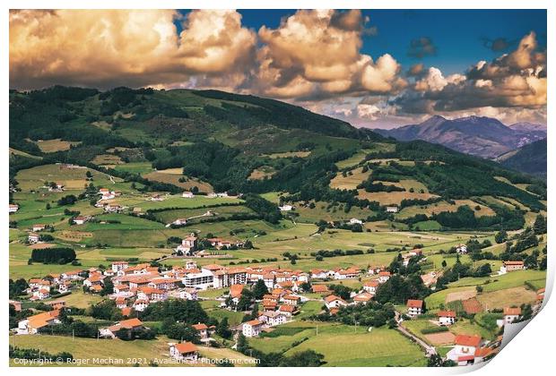 Alluring Basque Village and Majestic French Pyrene Print by Roger Mechan