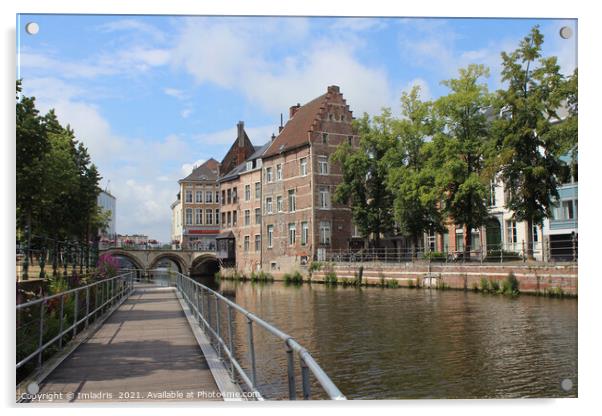River Dijl Boardwalk, Mechelen, Belgium Acrylic by Imladris 