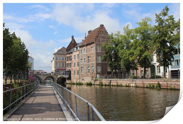 River Dijl Boardwalk, Mechelen, Belgium Print by Imladris 