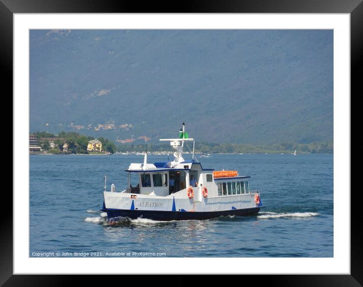 A  Ferry on Lake Maggiore Framed Mounted Print by John Bridge