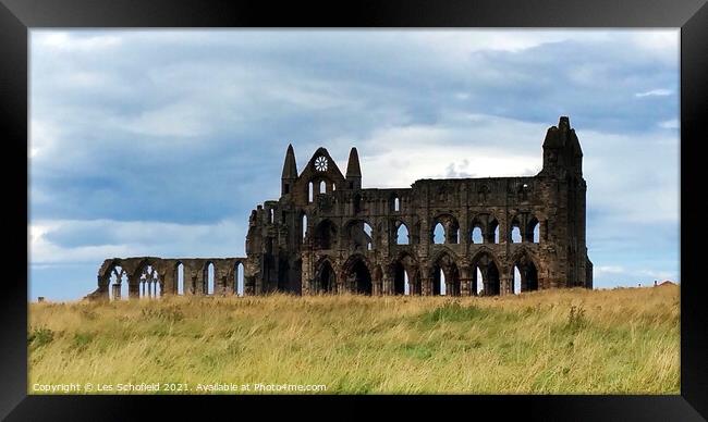 Whitby Abbey Yorkshire  Framed Print by Les Schofield