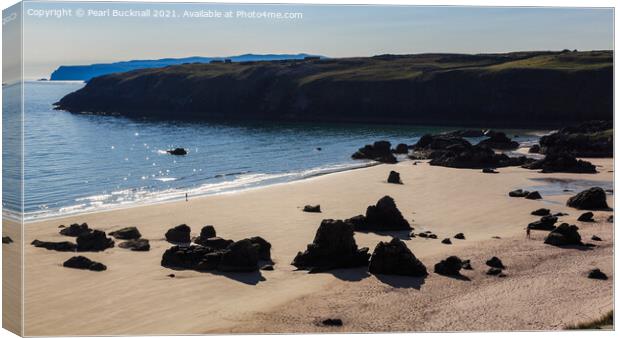 Sparkling Sea in Sango Bay Scotland Canvas Print by Pearl Bucknall
