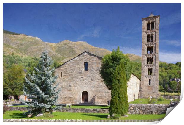 Church of St. Climent de Taull. De-saturated editing Print by Jordi Carrio