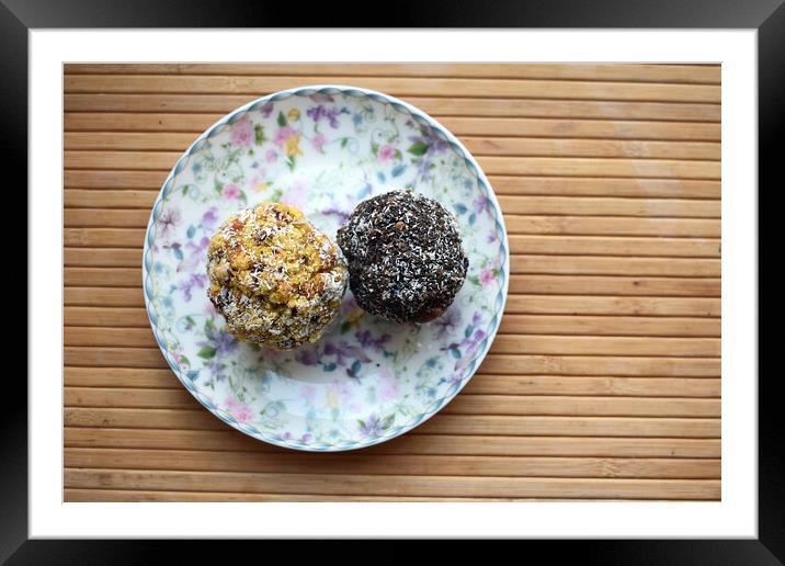 A plate of food on a table Framed Mounted Print by Stan Lihai