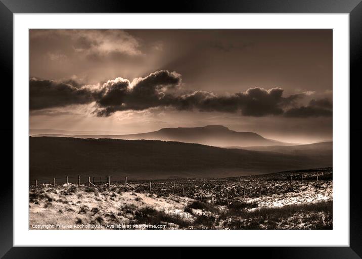 Ingleborough Yorkshire dales Framed Mounted Print by Giles Rocholl