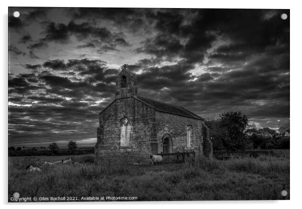 Sunrise St Marys Lead church Yorkshire Acrylic by Giles Rocholl