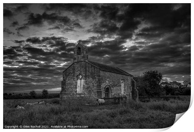 Sunrise St Marys Lead church Yorkshire Print by Giles Rocholl