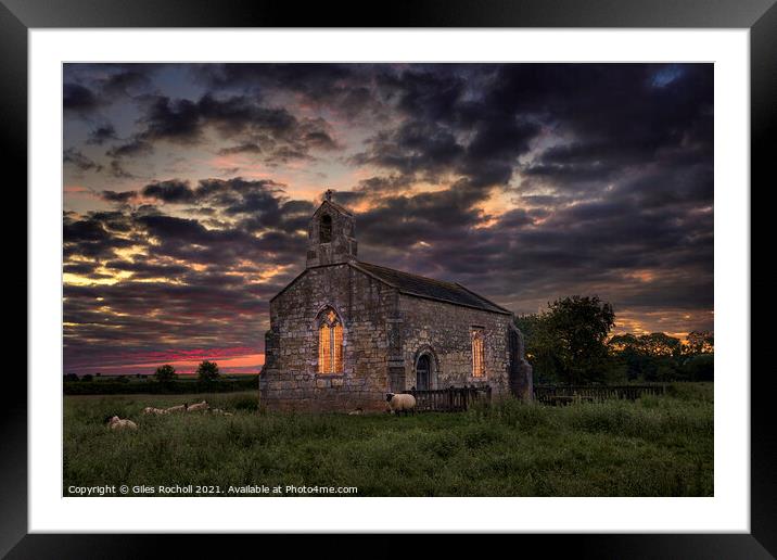 Sunrise St Marys Lead church Yorkshire Framed Mounted Print by Giles Rocholl