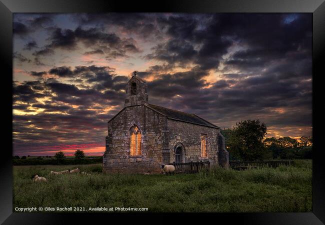 Sunrise St Marys Lead church Yorkshire Framed Print by Giles Rocholl