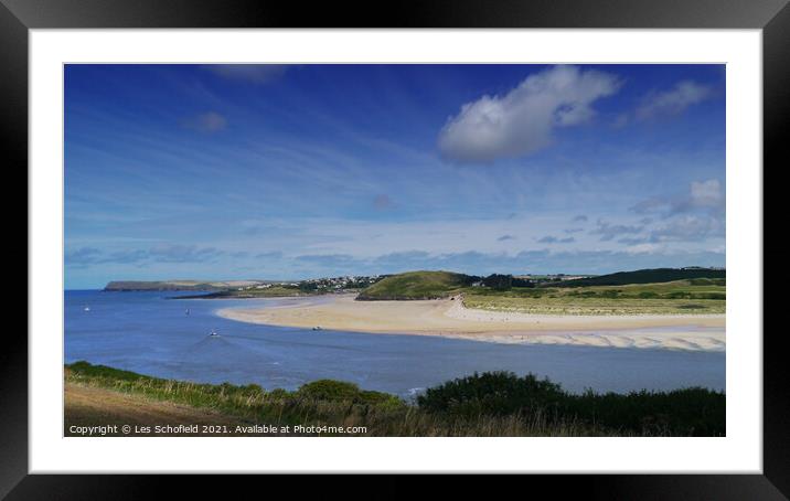 Camel estuary in Padstow Cornwall  Framed Mounted Print by Les Schofield