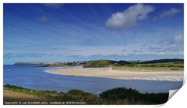 Camel estuary in Padstow Cornwall  Print by Les Schofield