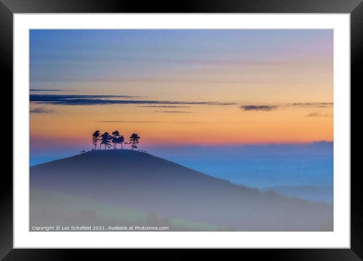 Colmers Hill  Dorset Framed Mounted Print by Les Schofield
