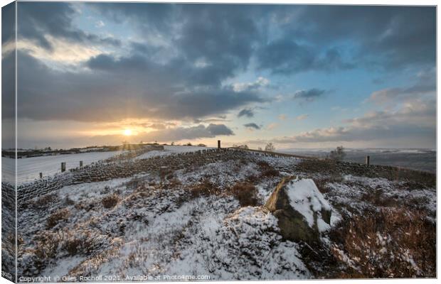 Snow Otley Chevin Yorkshire Canvas Print by Giles Rocholl