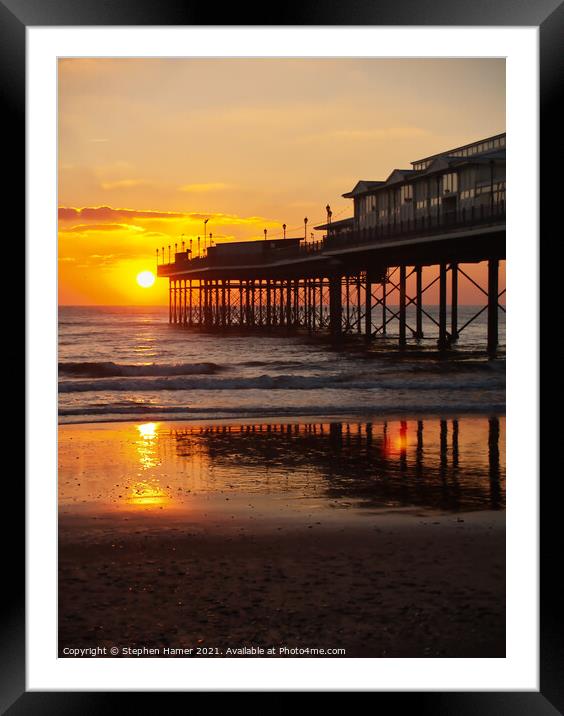 Pier Sunrise Framed Mounted Print by Stephen Hamer